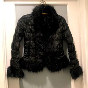 INC puffer jacket with Faux Fur